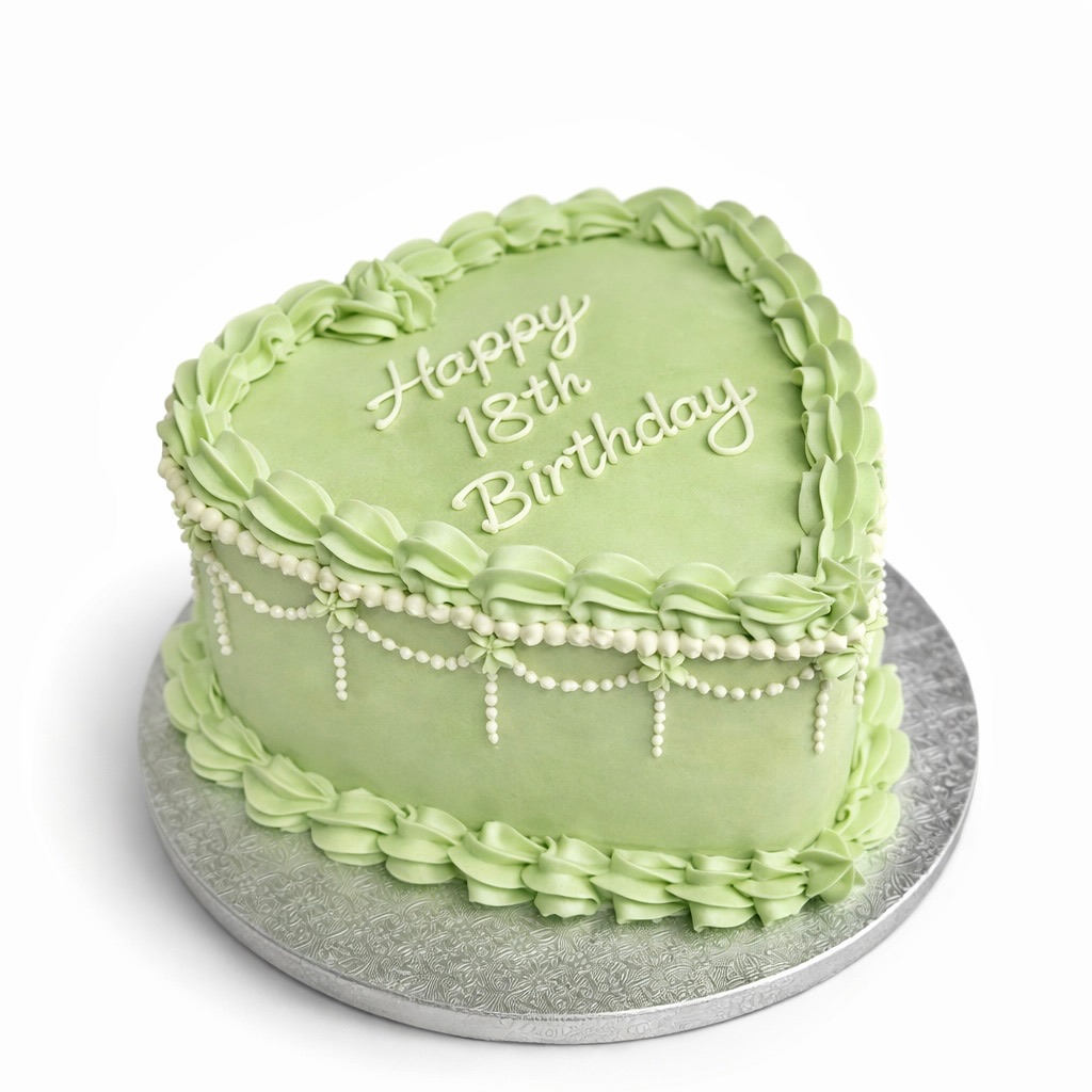 Green Heart-Shaped Cake