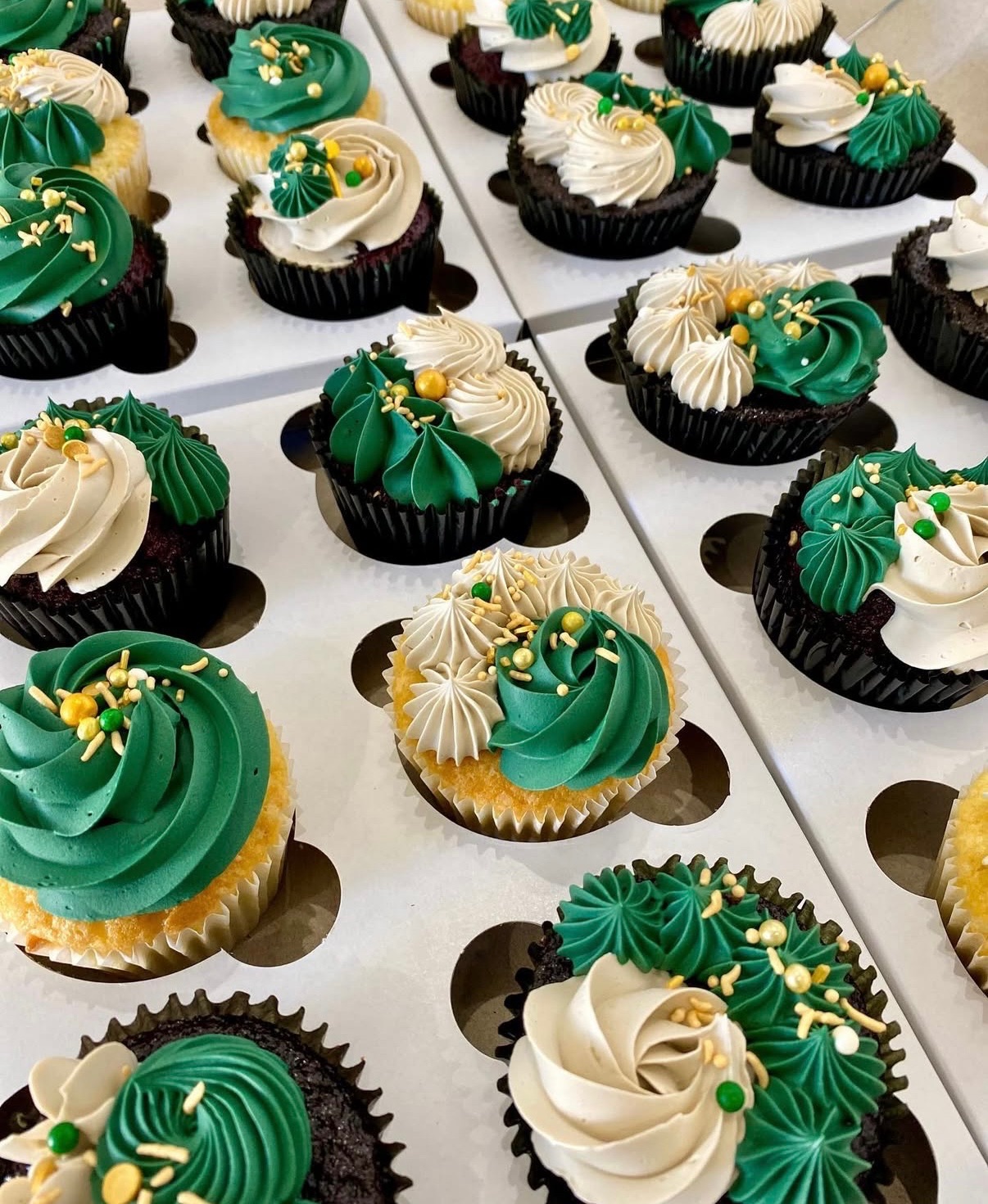 Double Rosette Design Cupcakes Available in 2 colours of your choice